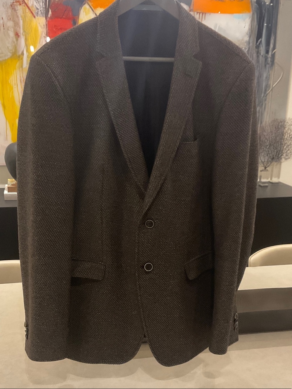 Men's Brown Textured Blazer - Classic Tailored Jacket